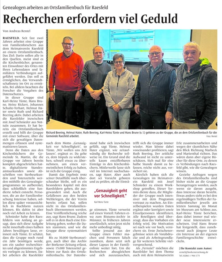 Bericht Borkener Zeitung vom 27.02.25
